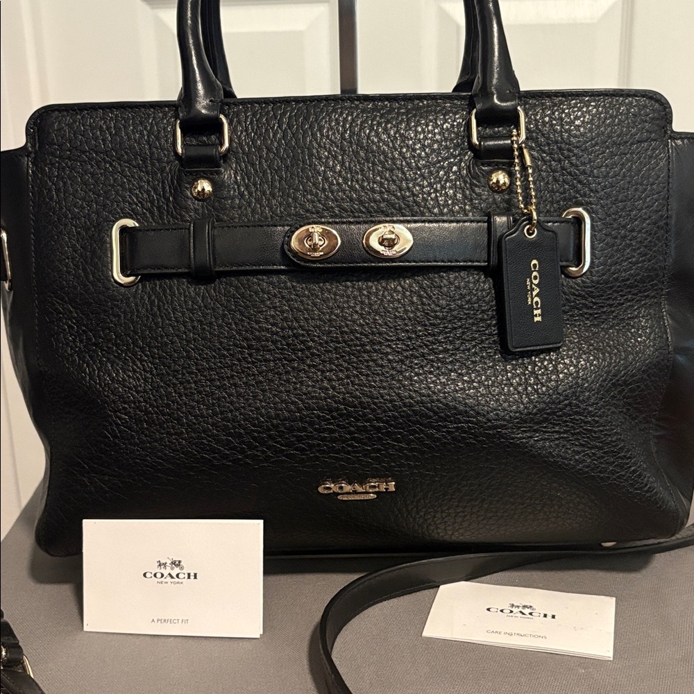 COACH Blake Pebbled Leather Large Carry All Tote Crossbody Bag - Picture 2 of 12